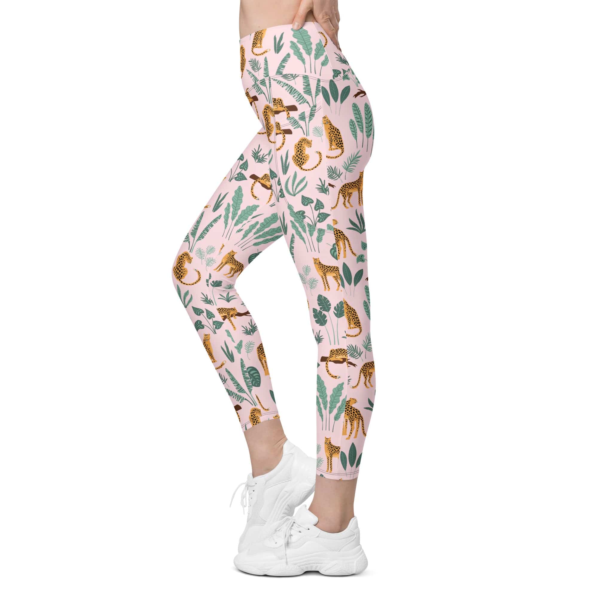Nature and Leopards Leggings With Pockets