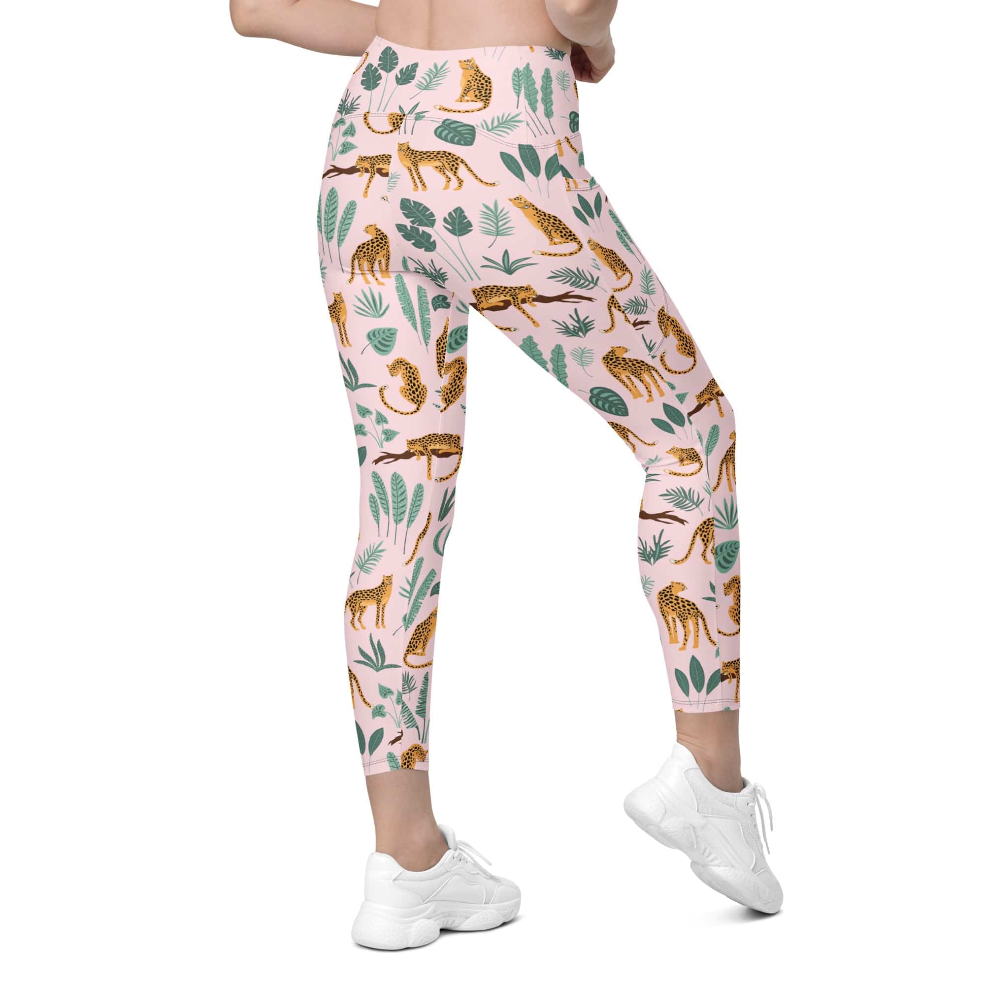 Nature and Leopards Leggings With Pockets