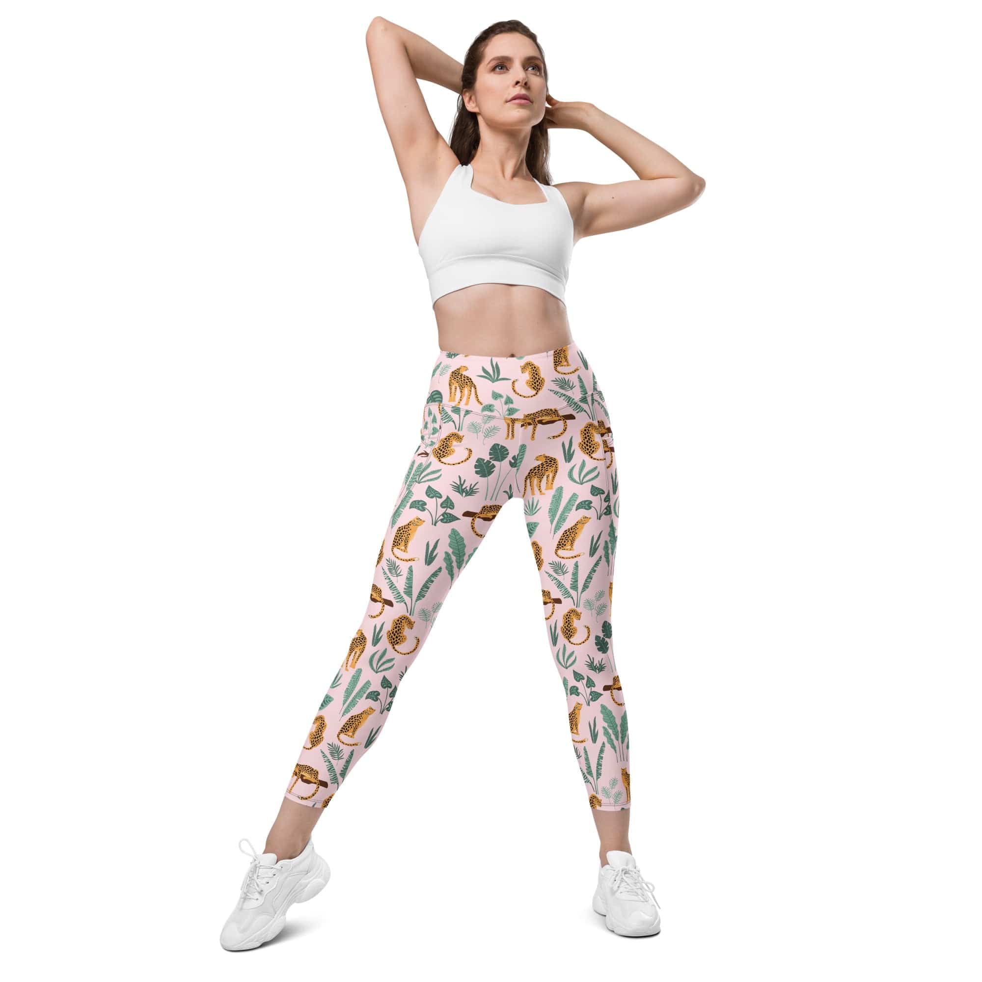 Nature and Leopards Leggings With Pockets