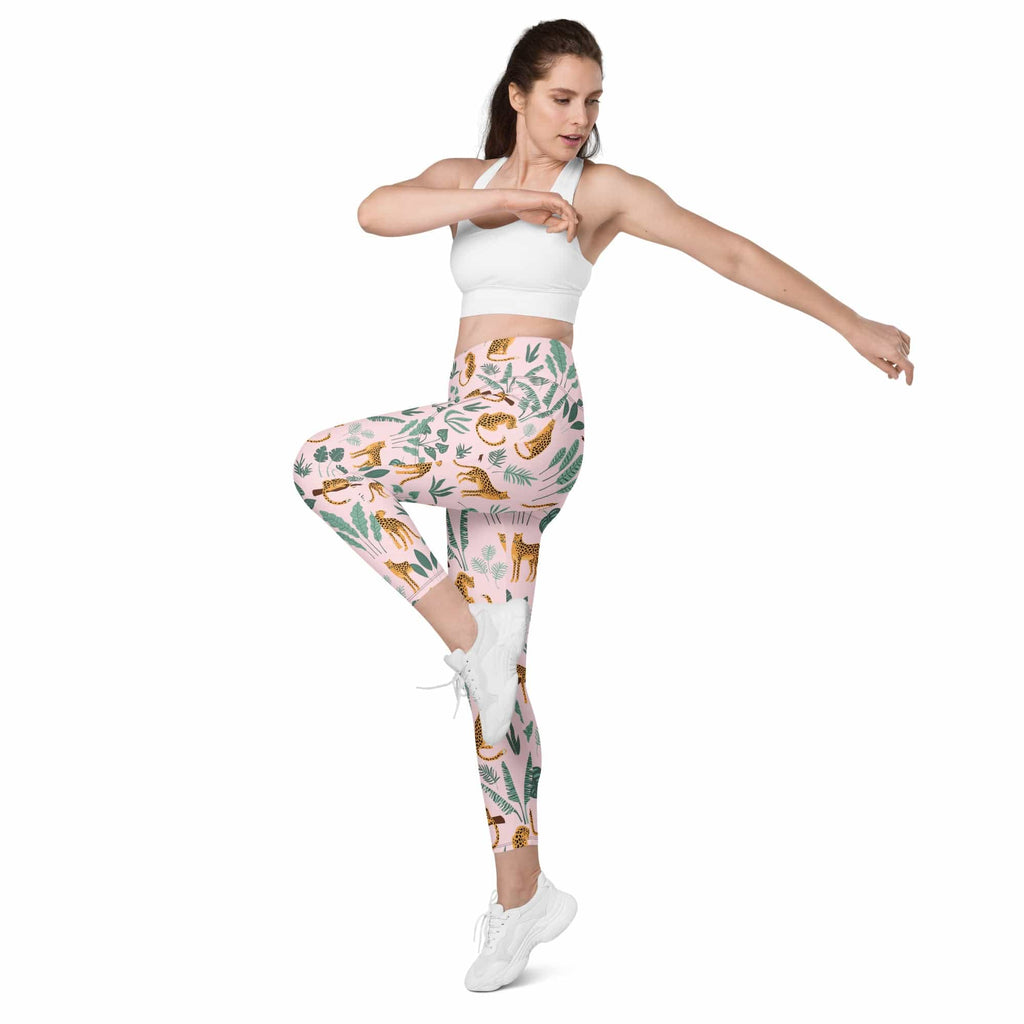 Nature and Leopards Leggings With Pockets