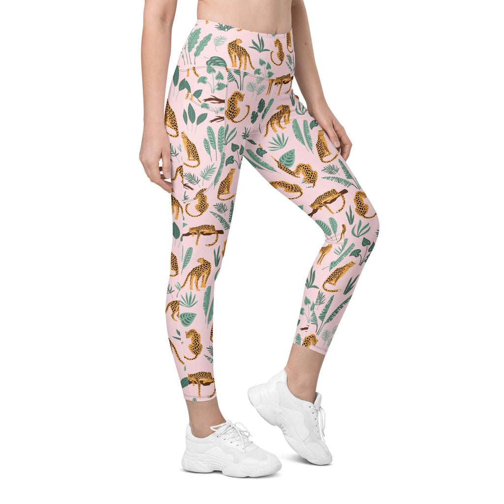 Nature and Leopards Leggings With Pockets