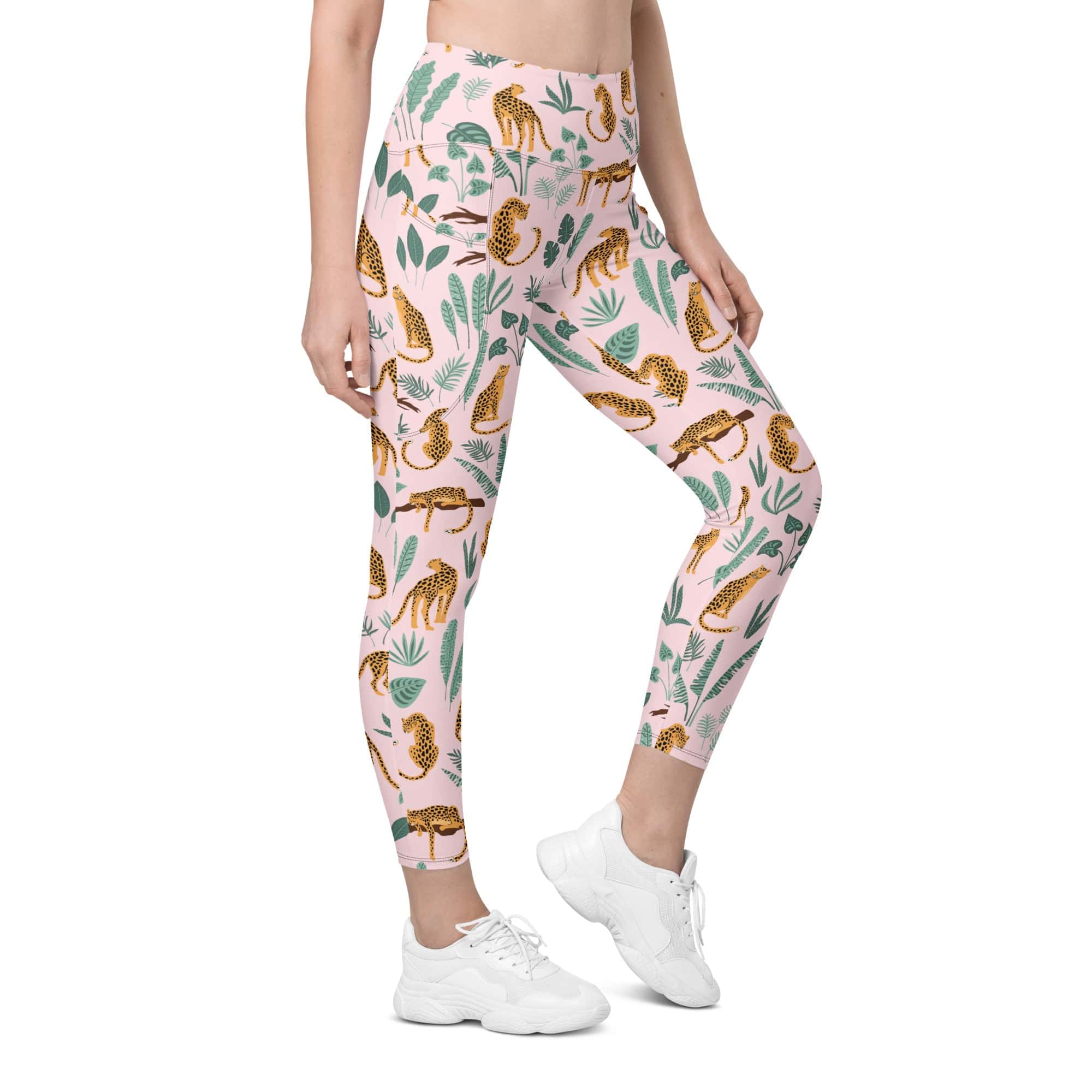 Nature and Leopards Leggings With Pockets