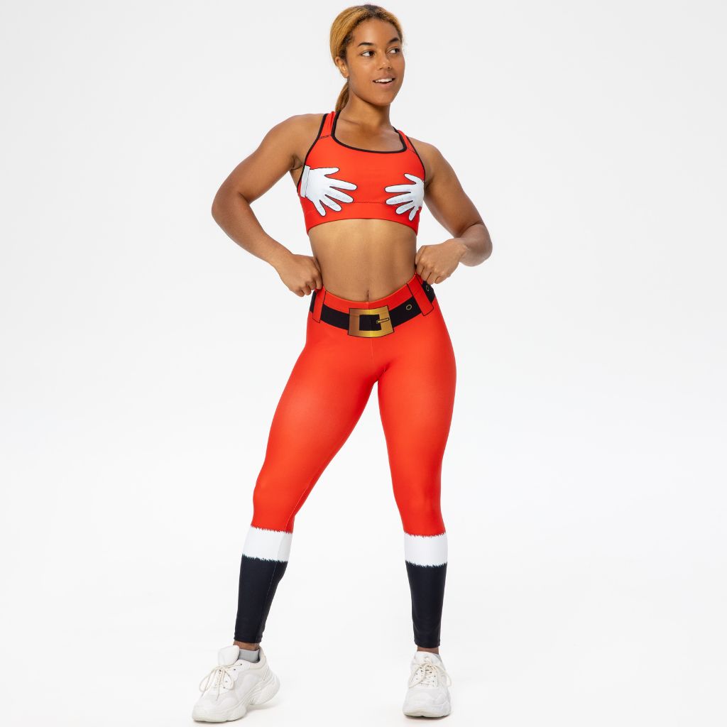 Naughty Santa Outfit Sports Bra