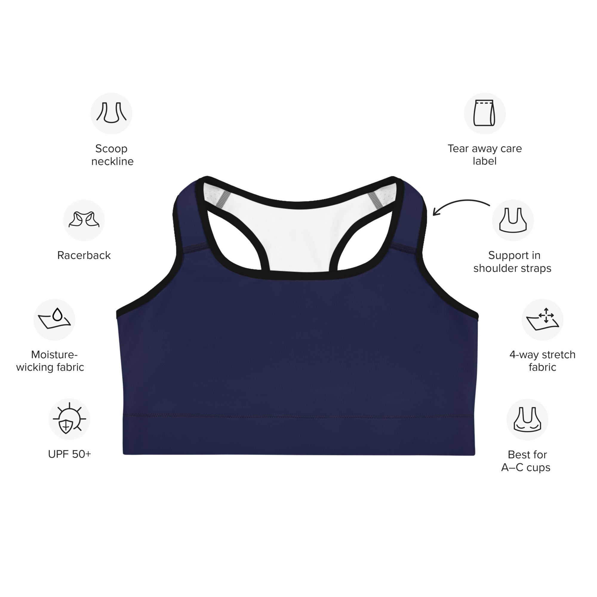 Navy Blue Sports Bra