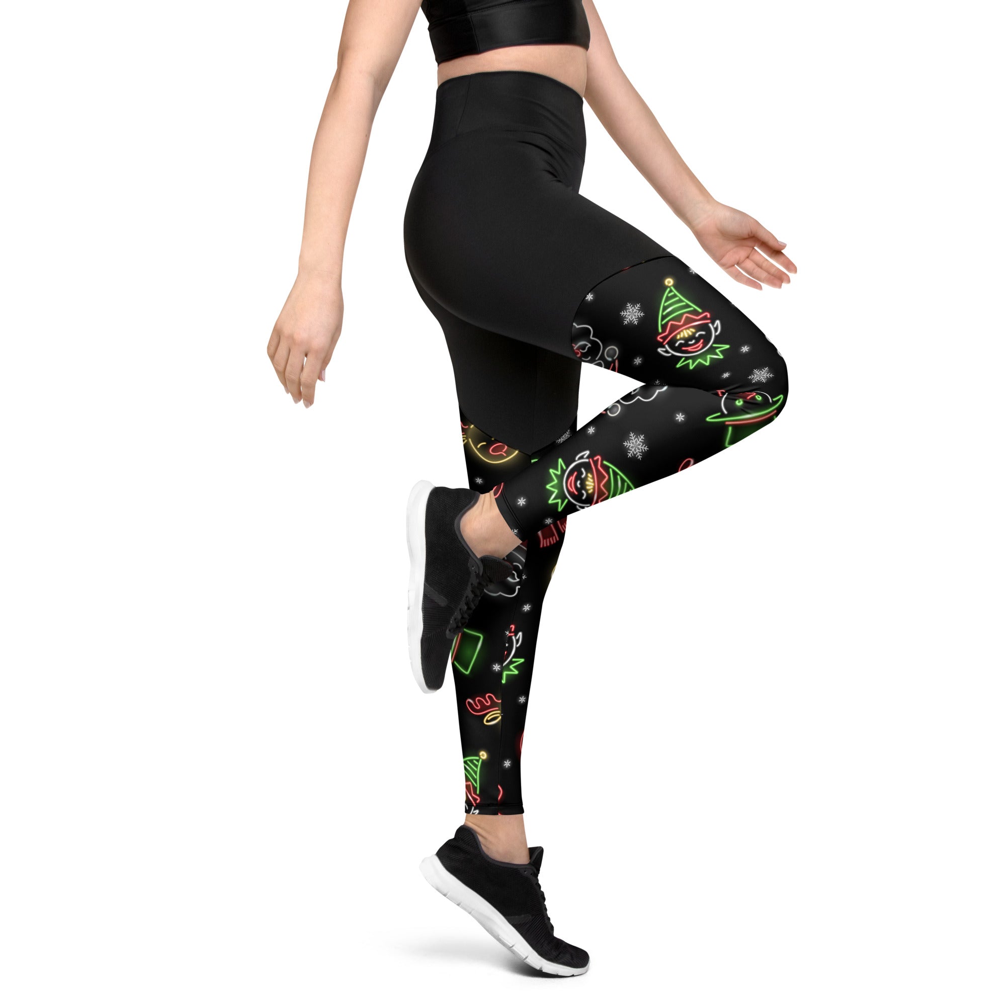 Neon Christmas Compression Leggings