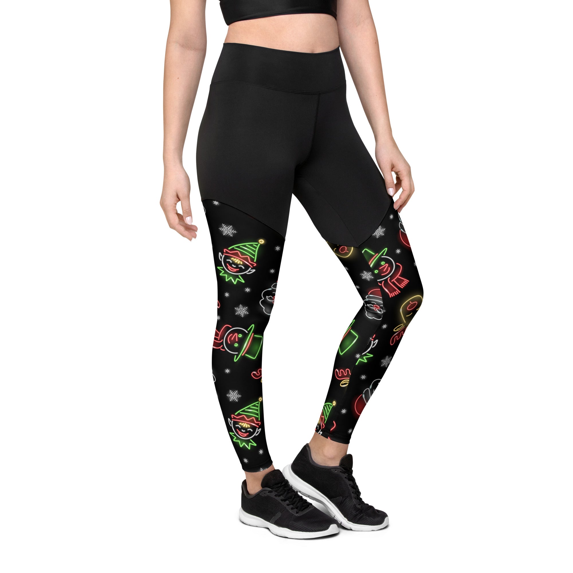 Neon Christmas Compression Leggings