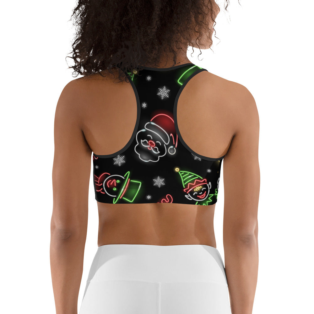 Neon Christmas Sports Bra