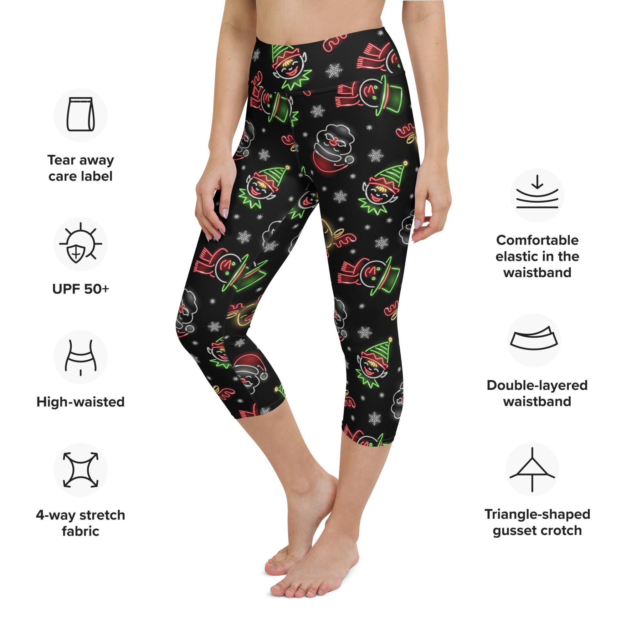 Neon Christmas Yoga Capris