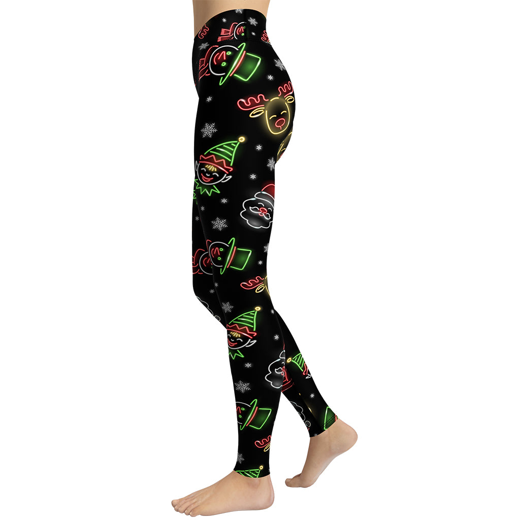 Neon Christmas Yoga Leggings