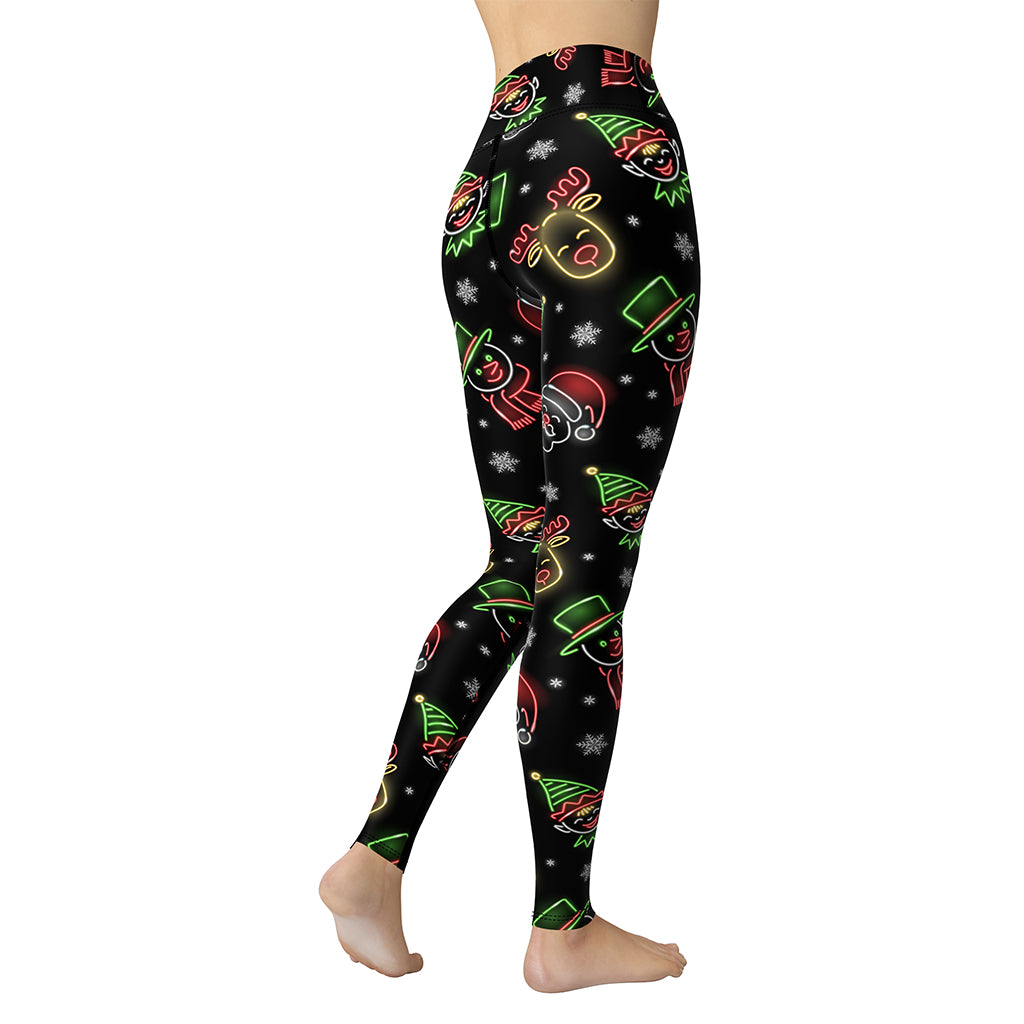 Neon Christmas Yoga Leggings