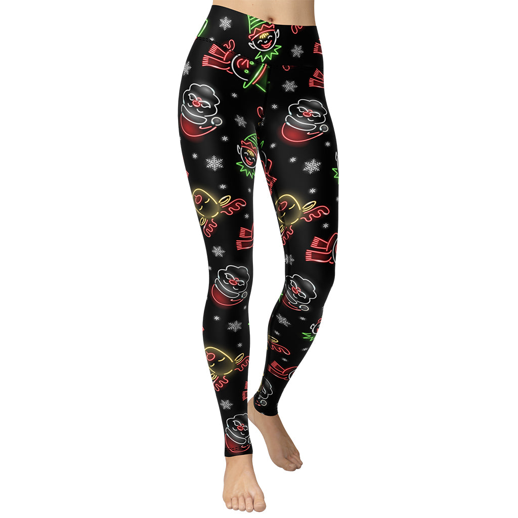 Neon Christmas Yoga Leggings