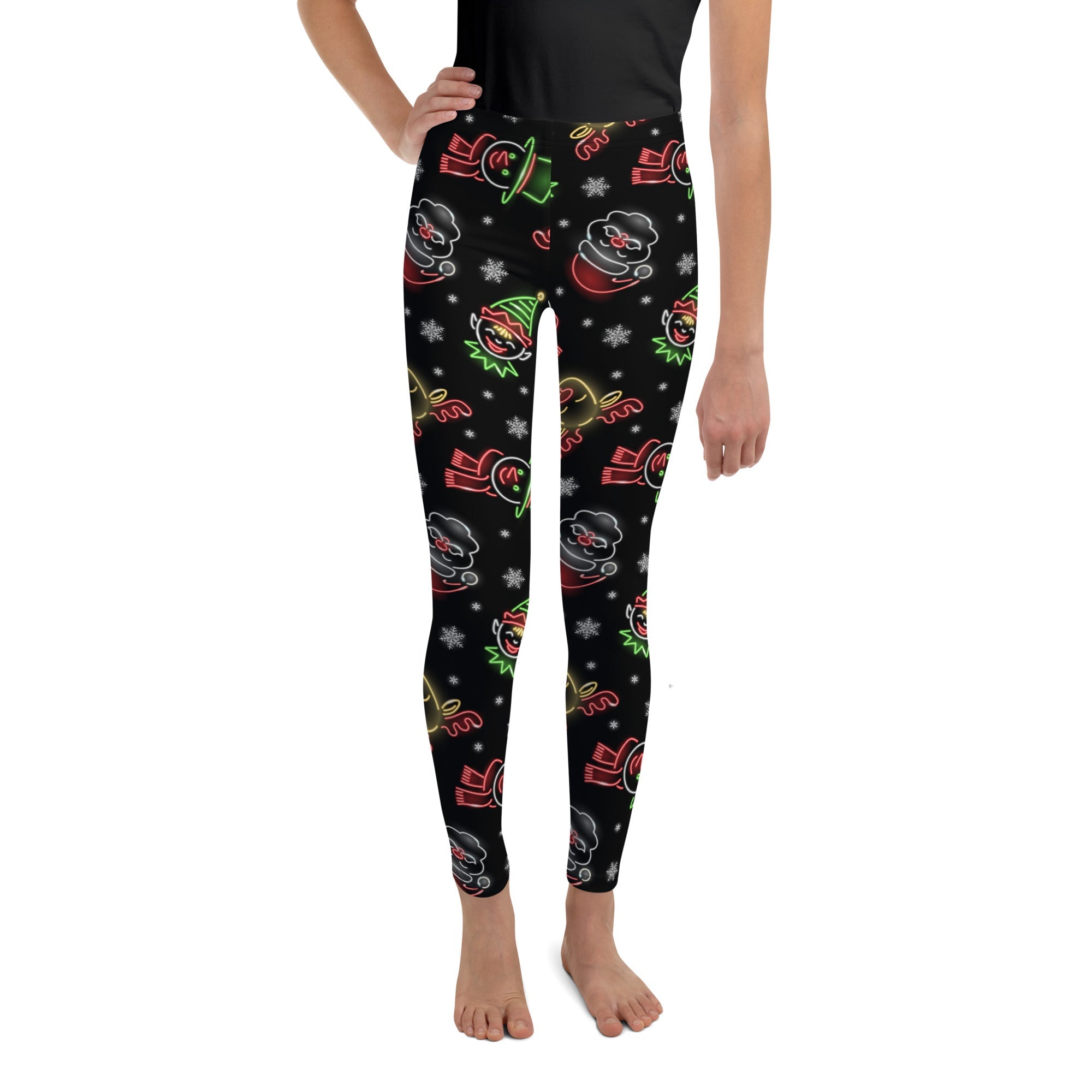 Neon Christmas Youth Leggings