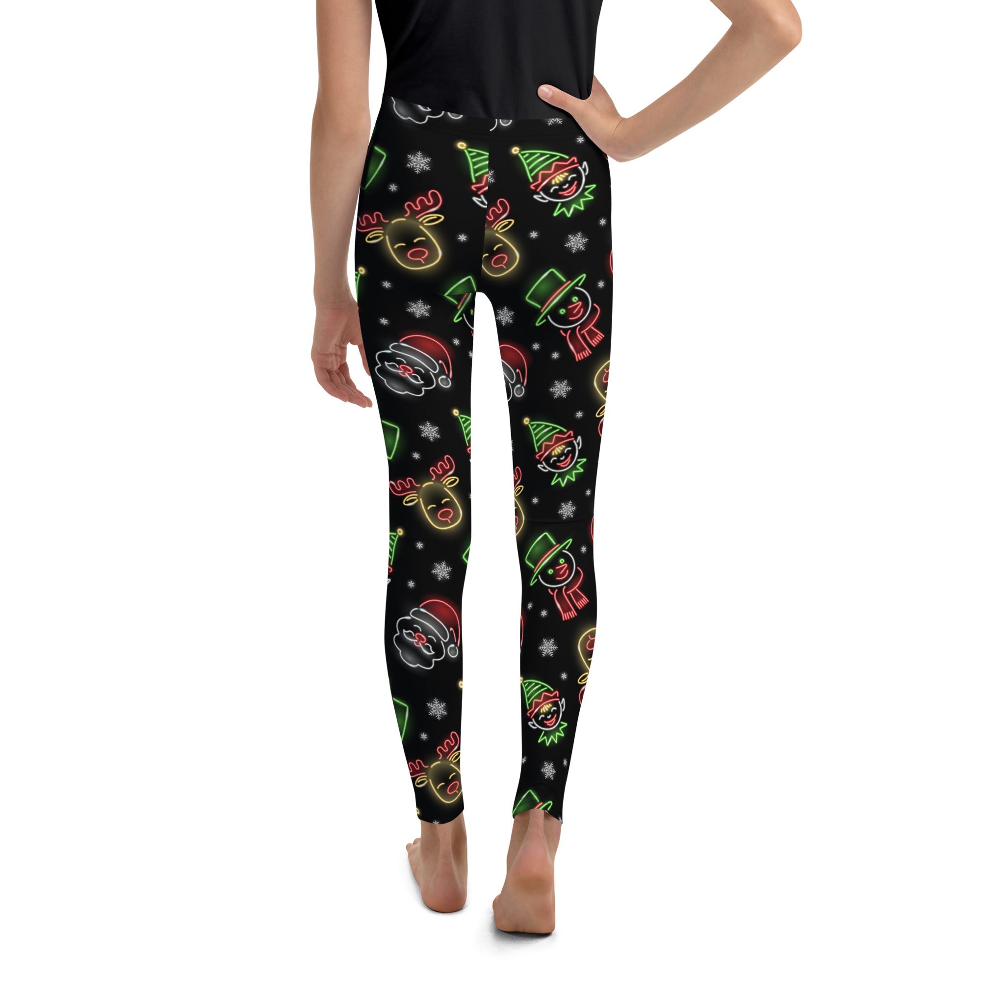 Neon Christmas Youth Leggings