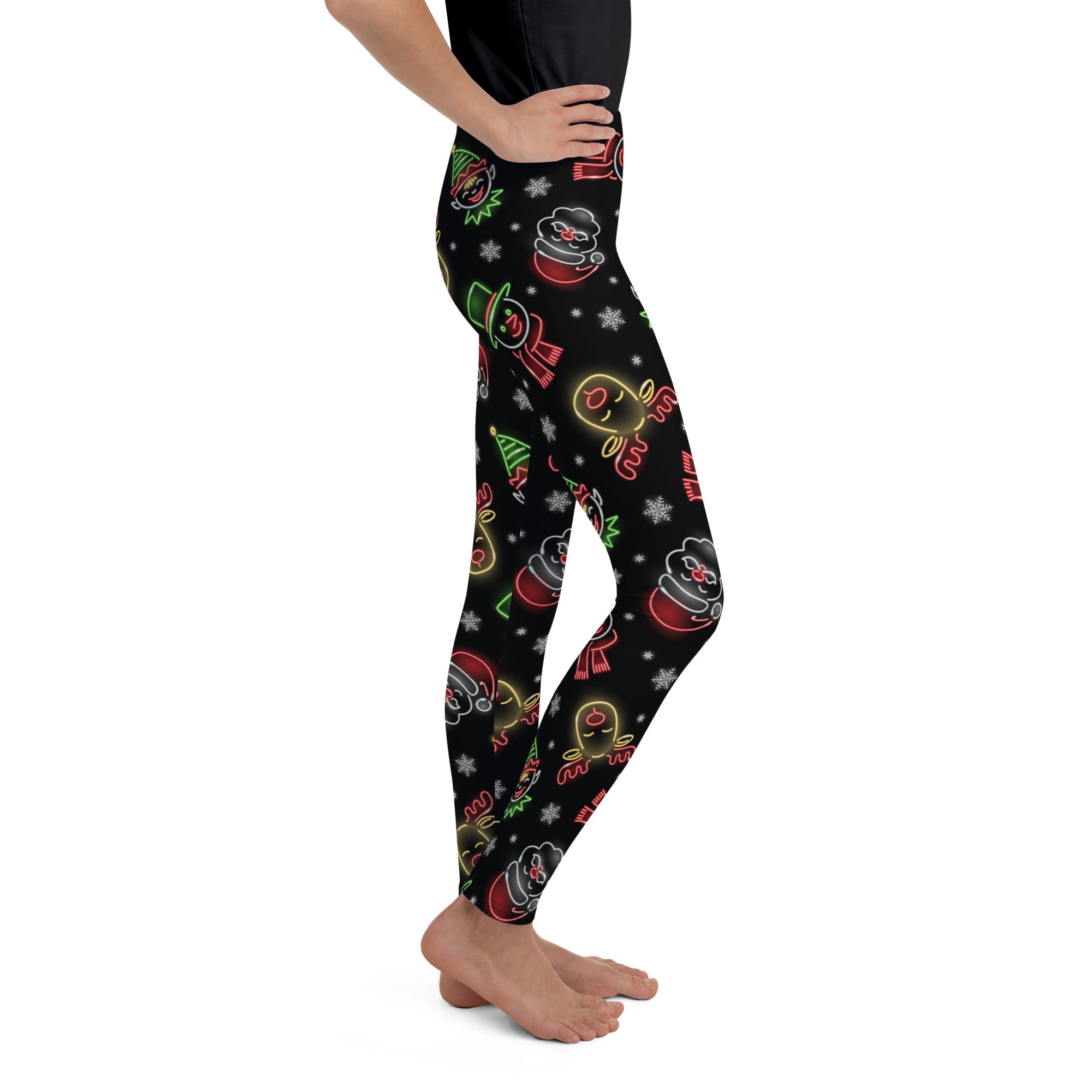 Neon Christmas Youth Leggings