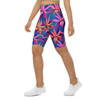 Neon Flower Rush Biker Shorts