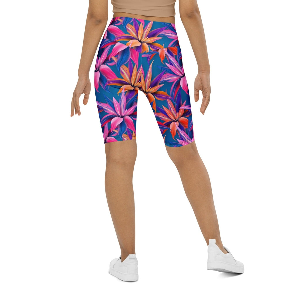 Neon Flower Rush Biker Shorts