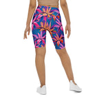 Neon Flower Rush Biker Shorts