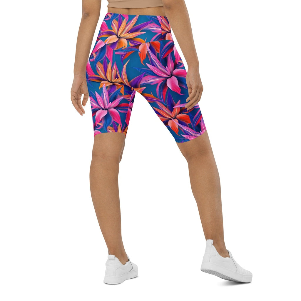Neon Flower Rush Biker Shorts