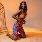 Neon Flower Rush Biker Shorts