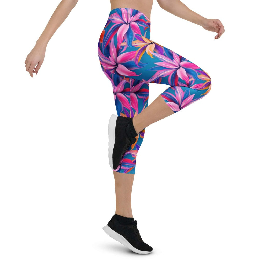 Neon Flower Rush Capris