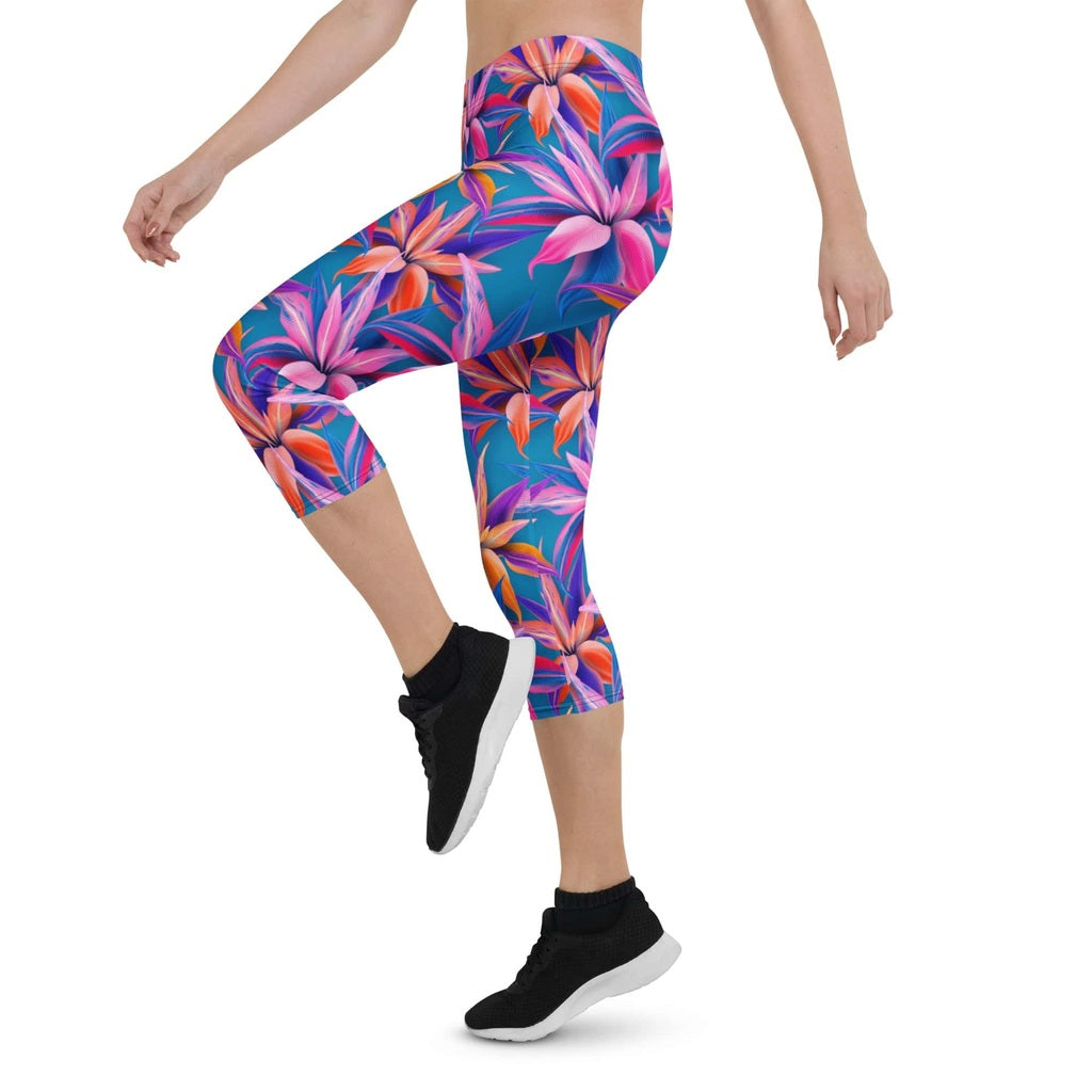 Neon Flower Rush Capris