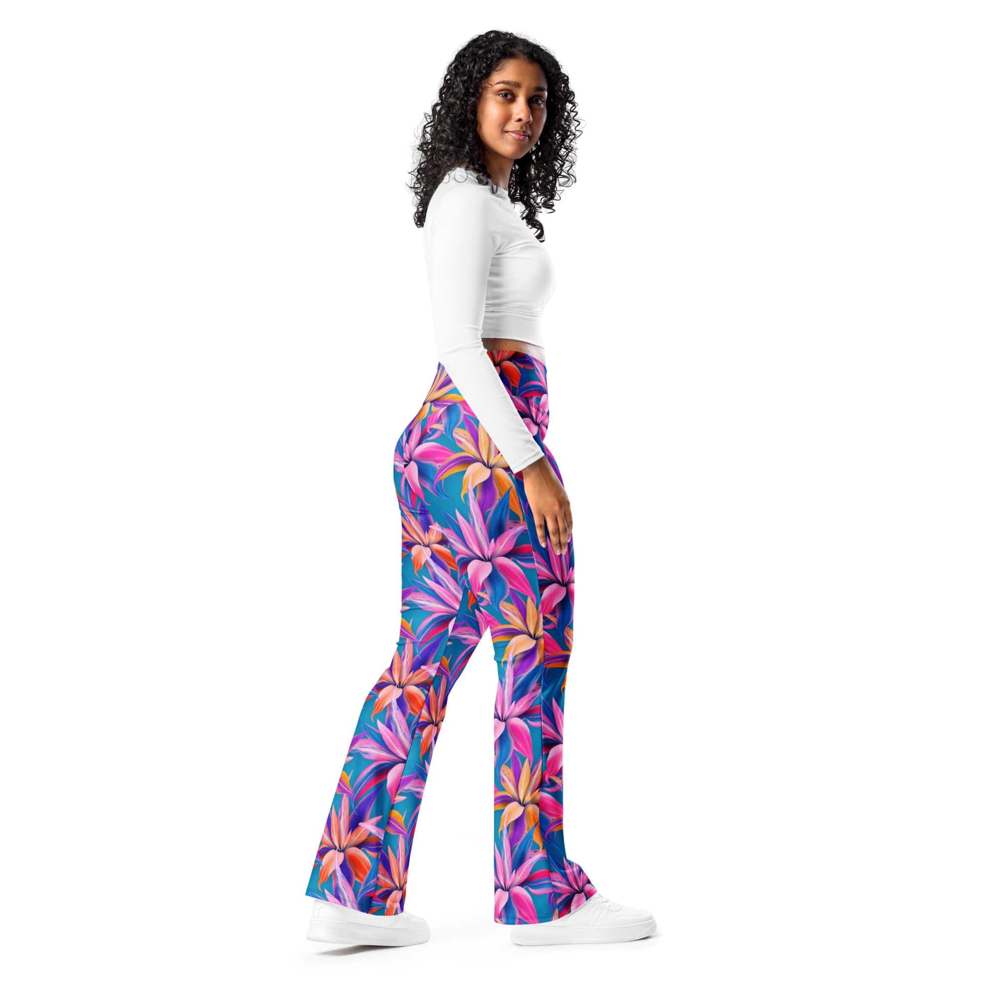 Neon Flower Rush Flare Leggings