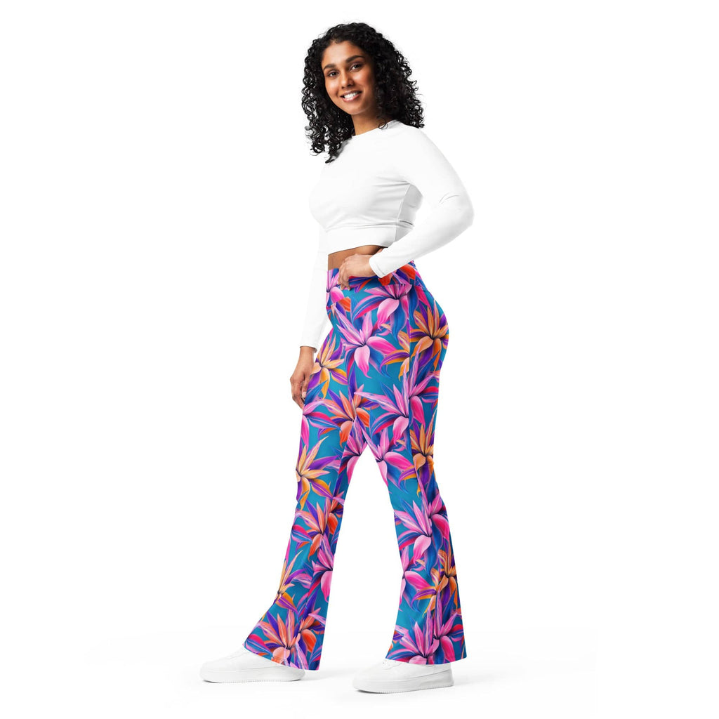 Neon Flower Rush Flare Leggings