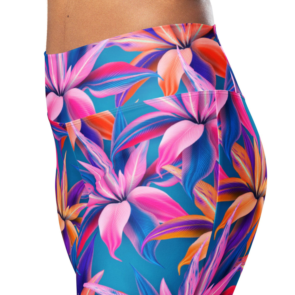 Neon Flower Rush Flare Leggings