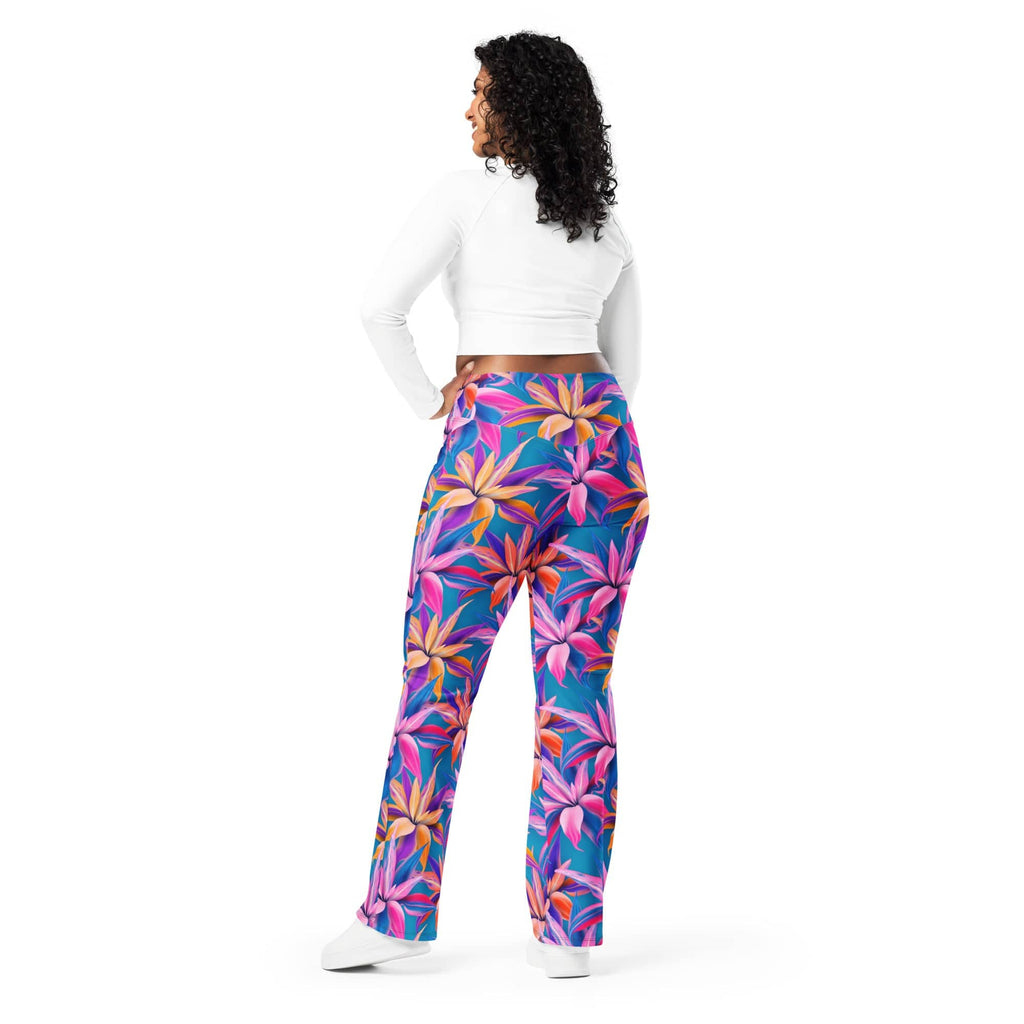 Neon Flower Rush Flare Leggings