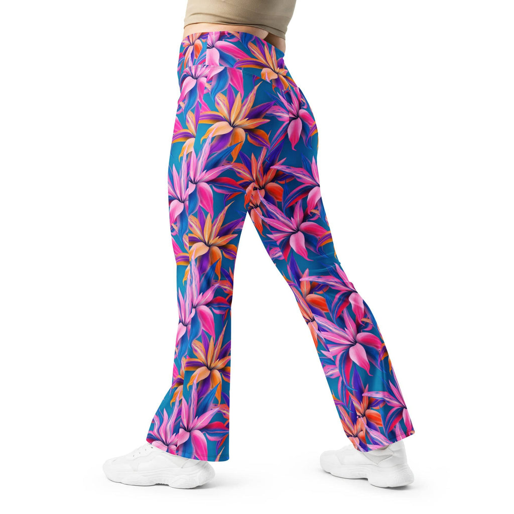 Neon Flower Rush Flare Leggings