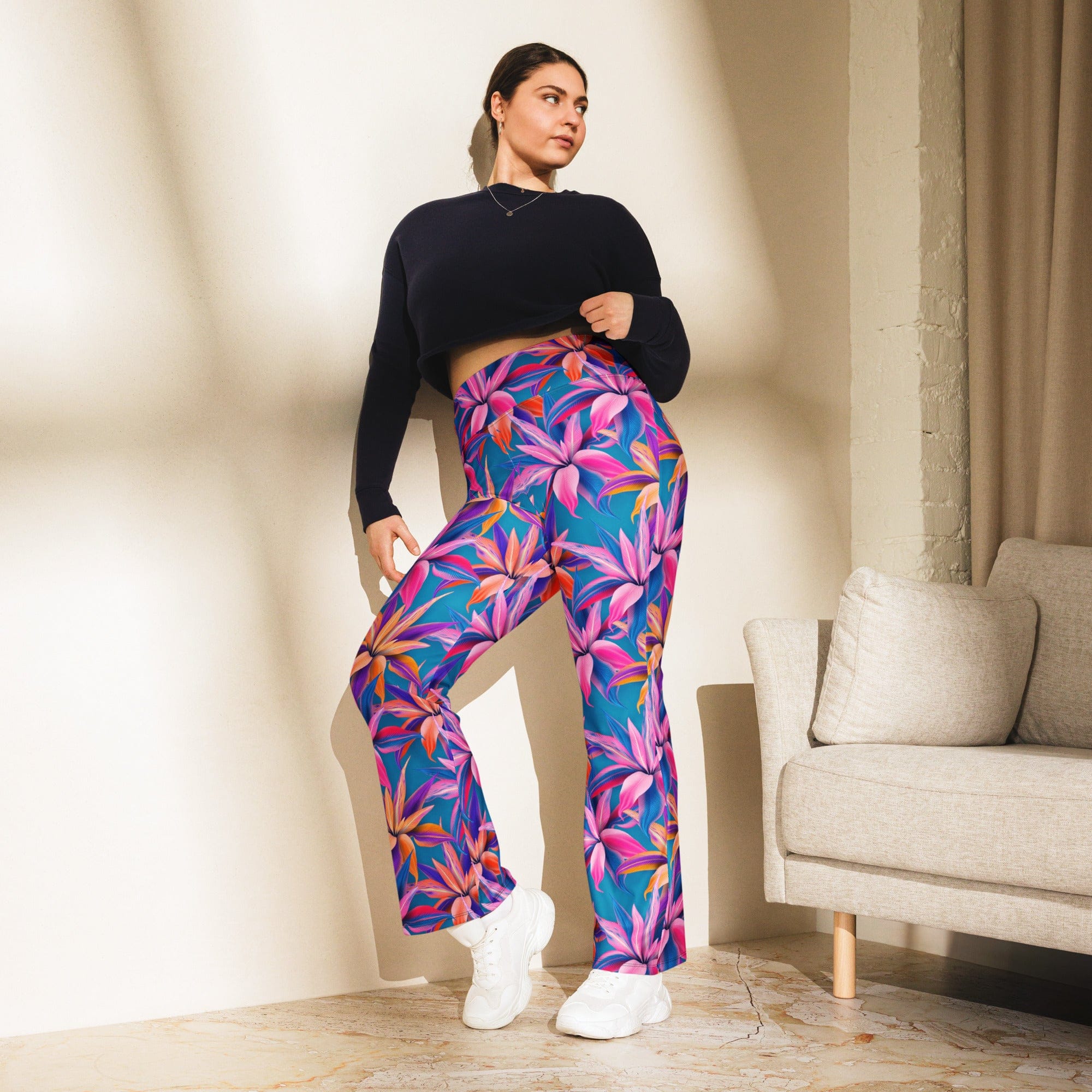 Neon Flower Rush Flare Leggings