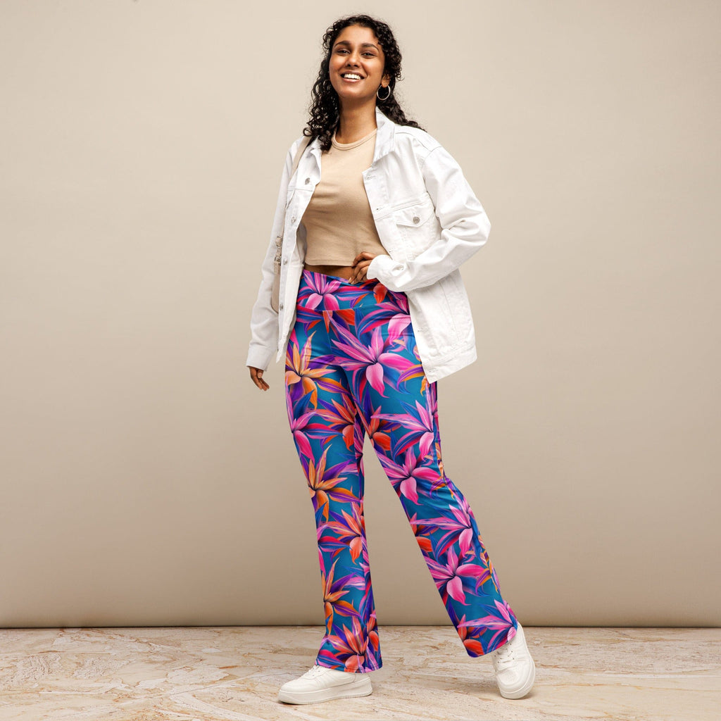 Neon Flower Rush Flare Leggings