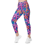 Neon Flower Rush Leggings With Pockets