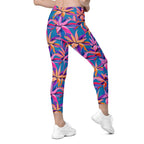 Neon Flower Rush Leggings With Pockets