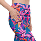 Neon Flower Rush Leggings With Pockets