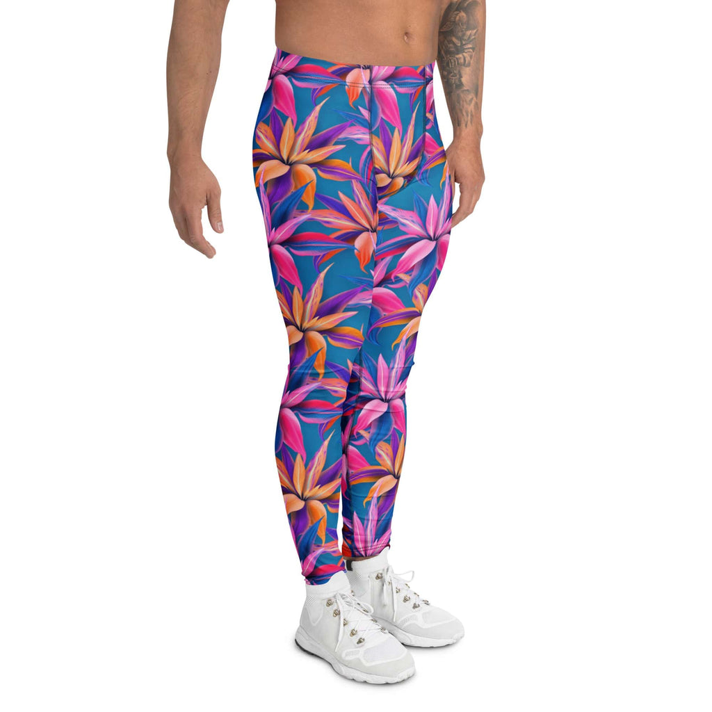 Neon Flower Rush Men's Leggings
