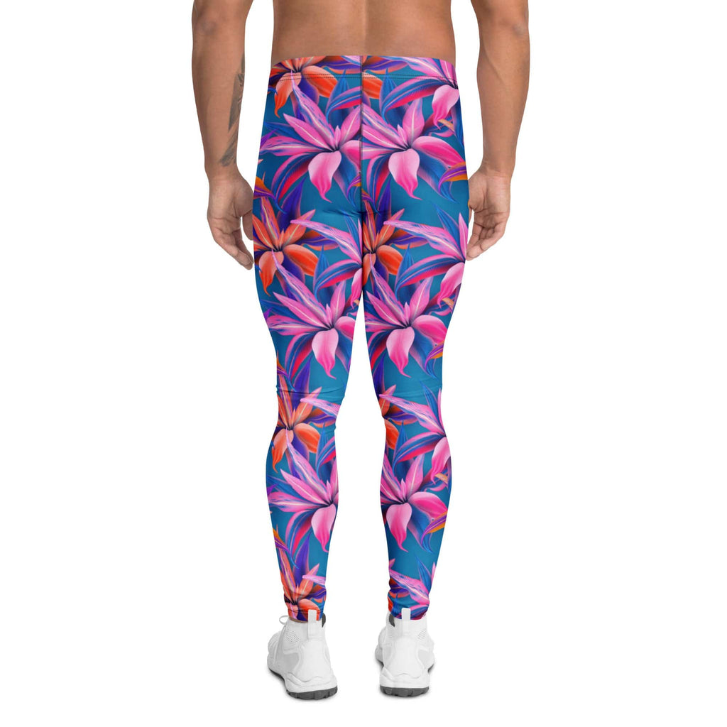 Neon Flower Rush Men's Leggings
