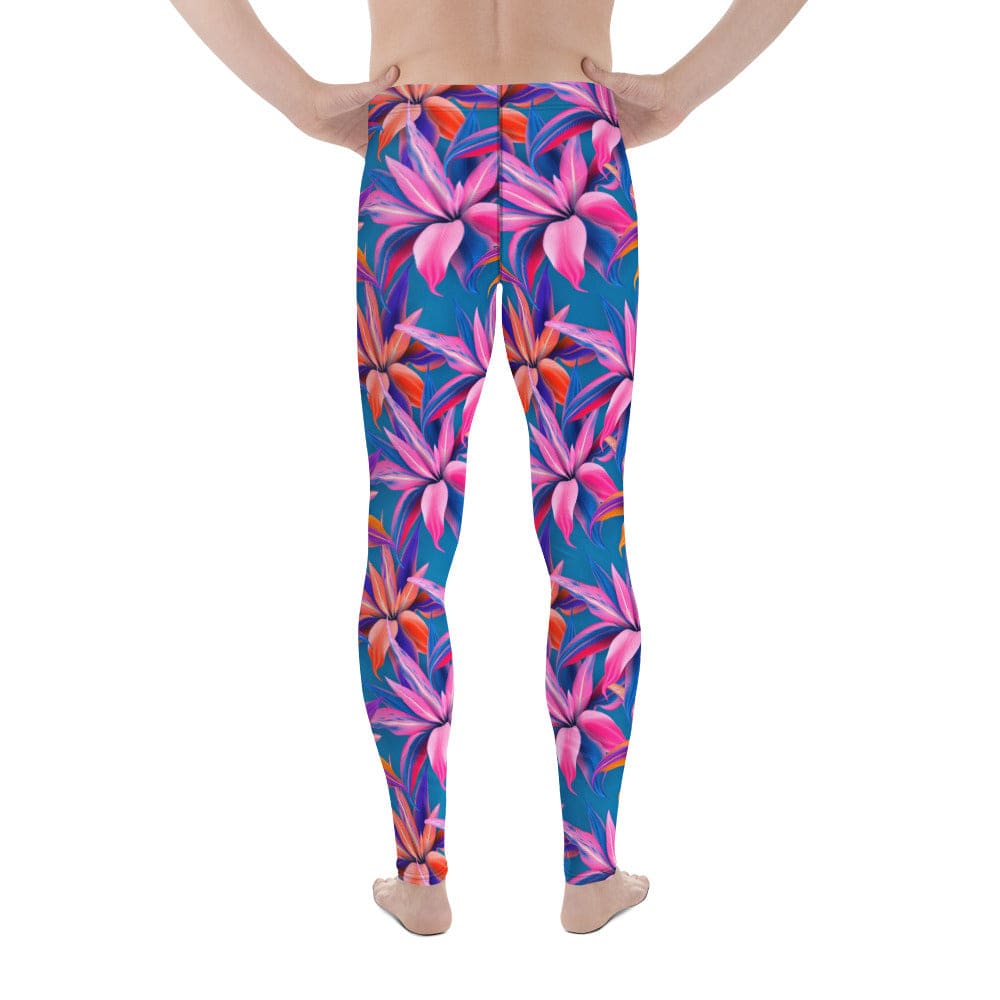 Neon Flower Rush Men's Leggings