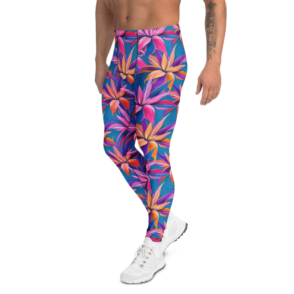 Neon Flower Rush Men's Leggings