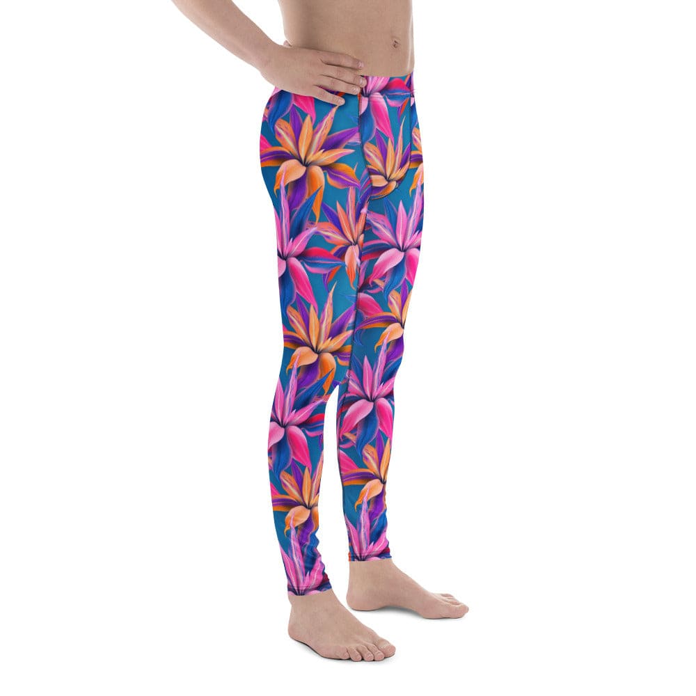 Neon Flower Rush Men's Leggings