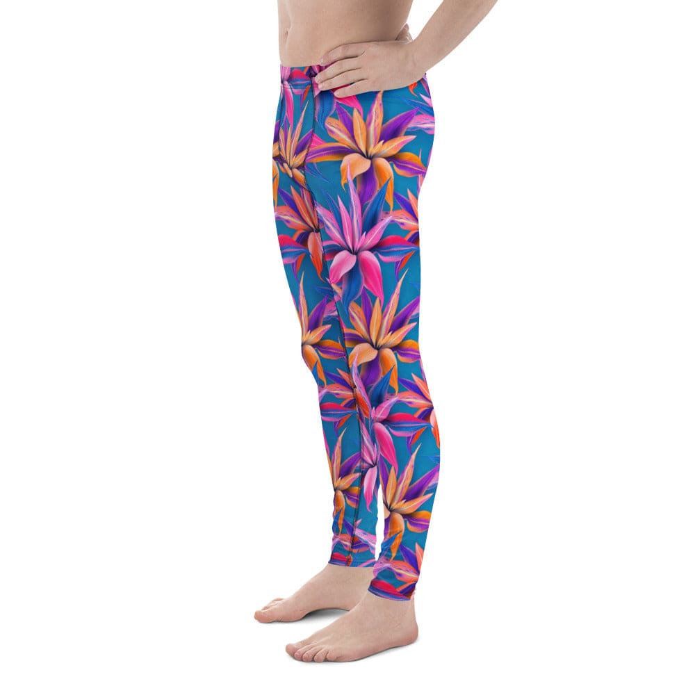 Neon Flower Rush Men's Leggings