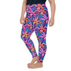 Neon Flower Rush Plus Size Leggings
