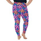 Neon Flower Rush Plus Size Leggings