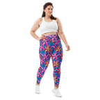Neon Flower Rush Plus Size Leggings