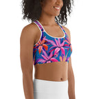Neon Flower Rush Sports Bra