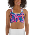 Neon Flower Rush Sports Bra