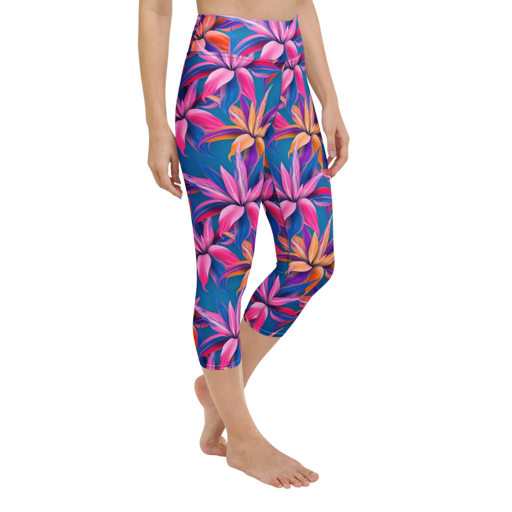 Neon Flower Rush Yoga Capris