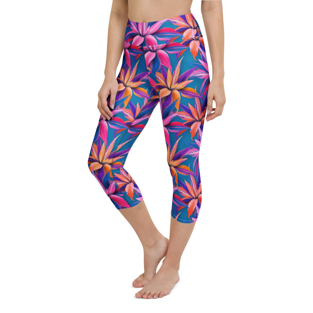 Neon Flower Rush Yoga Capris