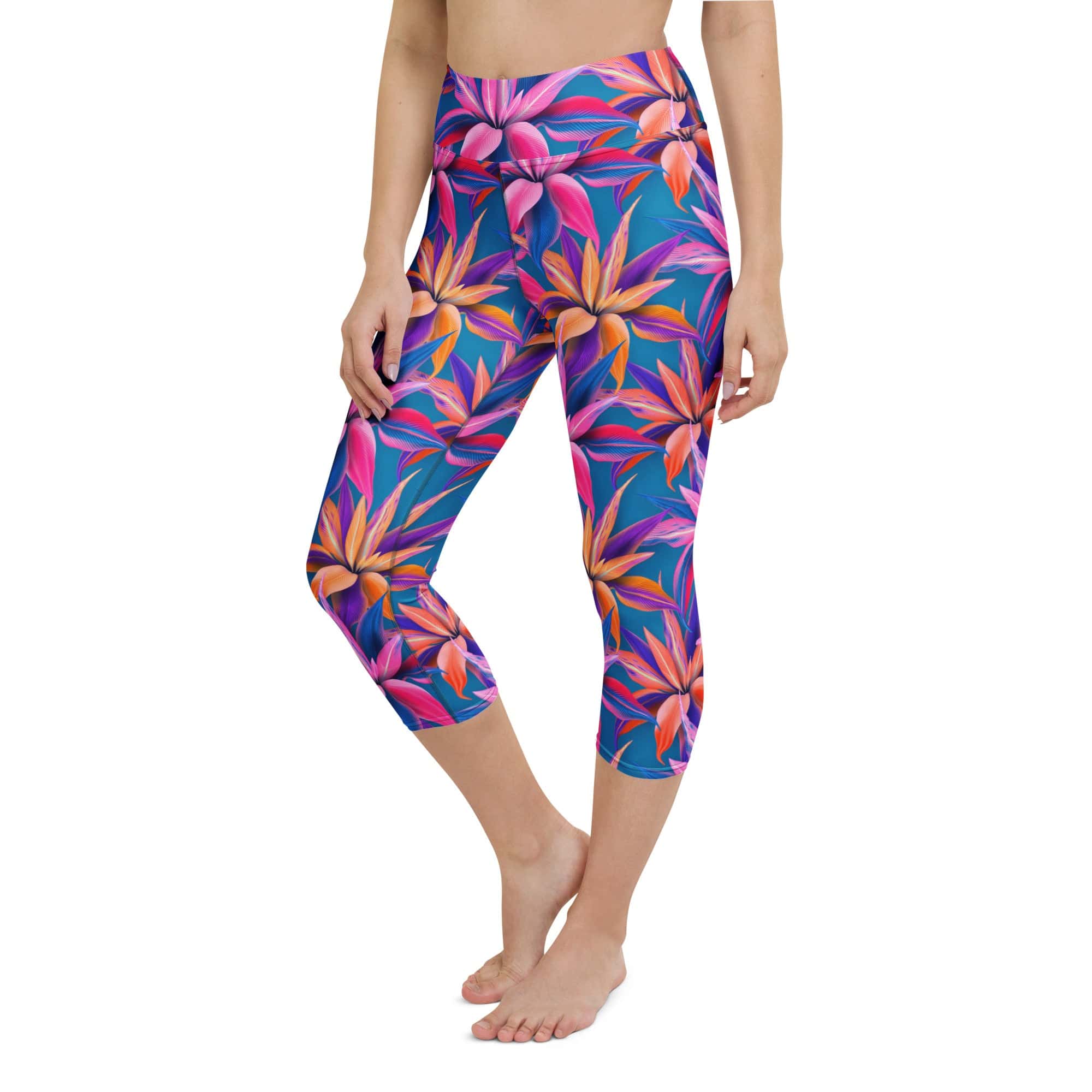 Neon Flower Rush Yoga Capris