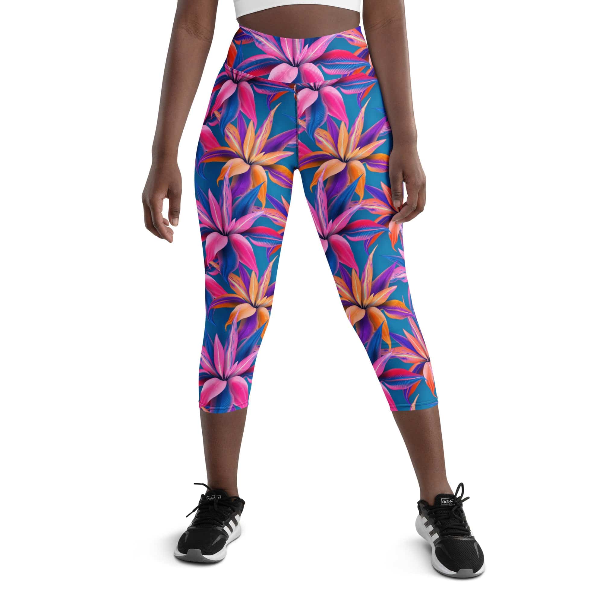 Neon Flower Rush Yoga Capris